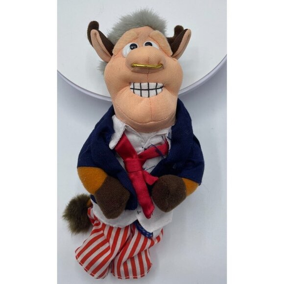 Vintage Infamous Meanies Bull Clinton Horror Plush Bean Bag 1998 Bill Clinton - Picture 1 of 8